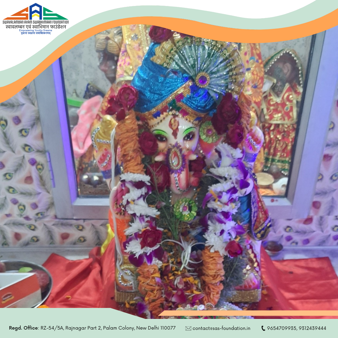 Ganesh Chaturthi Celebration in Palam at Shiv Mandir sponsored by SAS Foundation