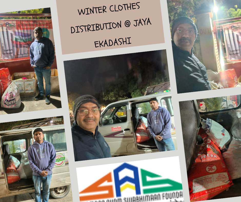 Continuing the Journey of Dignity: SAS Foundation’s Lot 3 Winter Clothes Donation Drive on Jaya Ekadashi